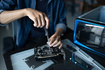 IT Engineer installing Hardware Equipment Development Facility Engineer  Maintenance computer Motherboard Electronic repair shop technology business