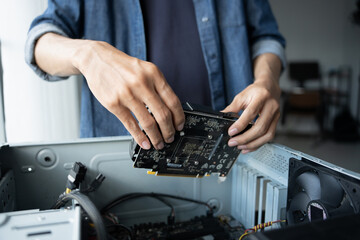 IT Engineer installing Hardware Equipment Development Facility Engineer  Maintenance computer Motherboard Electronic repair shop technology business