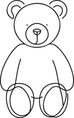 Teddy Bear Line Drawing Illustration