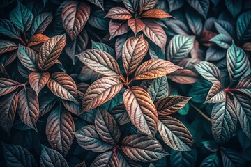 Dark Vintage Tree Leaves Texture Abstract Background - Retro Style Long Exposure