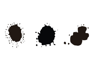silhouette ink paints splatter symbol design vector illustration on transparent background