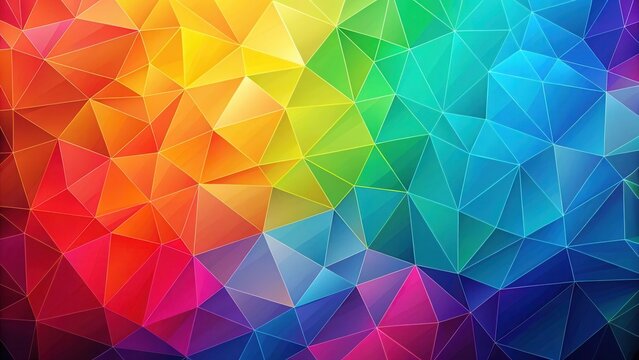 Colorful geometric patterns created by Delaunay Voronoi triangulation on a vibrant background , Voronoi