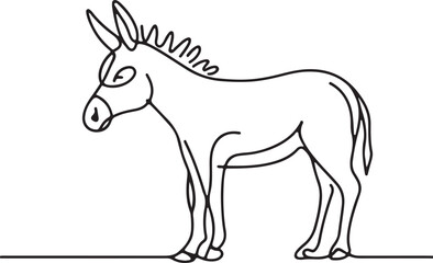 Donkey Line Drawing Simple & Elegant Sketches