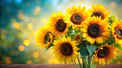 Obraz premium Vibrant bouquet of sunflowers , bright, colorful