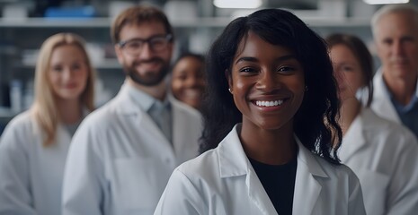Fototapeta premium Diverse Team Of Smiling Medical Professionals