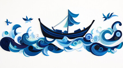 Elegant Minimalist Paper Quilling Art Highlighting Clean Lines, Subtle Tones, and Modern Simplicity
