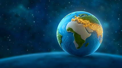 Fototapeta premium Global network connection, Earth, space, digital, communication