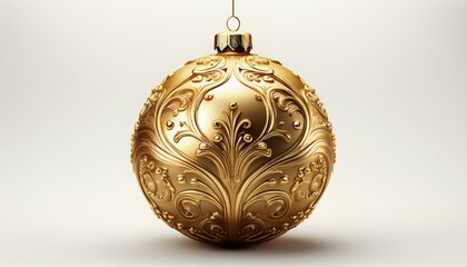 Gold christmas ball. Gold Christmas ball isolated white background