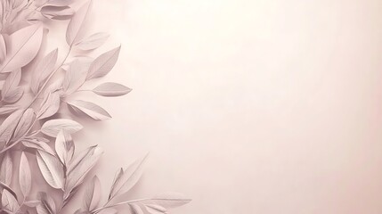 Obraz premium Pale leaves, pink background, elegant design