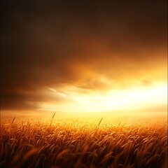 Fototapeta premium Golden Wheat Field at Sunset