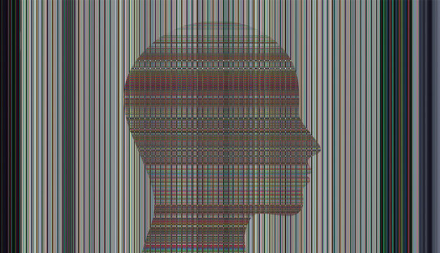 Glitch head illustration