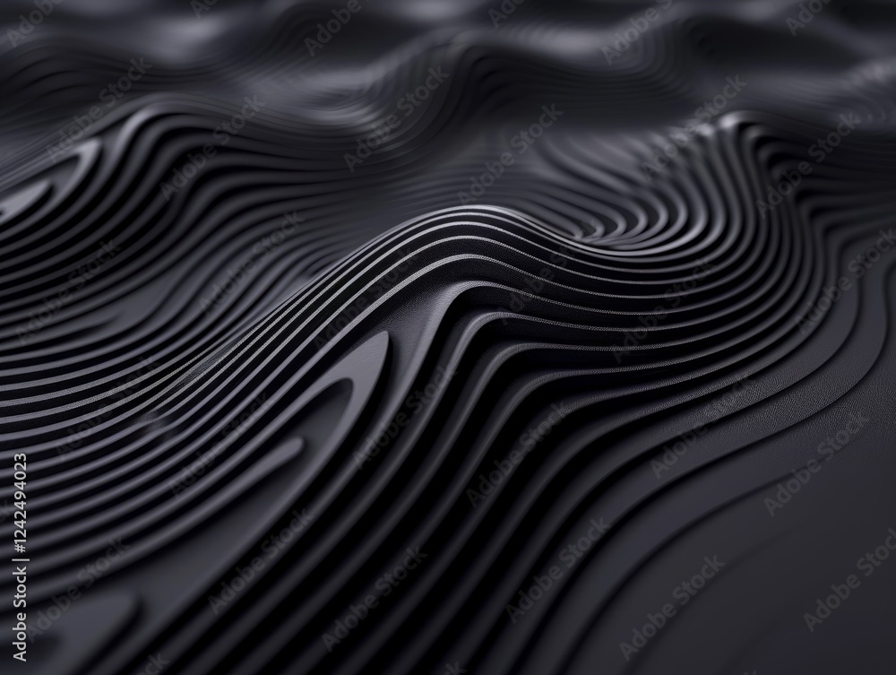 Poster abstract gray wavy lines: an abstract image of swirling gray lines creates a captivating pattern of 