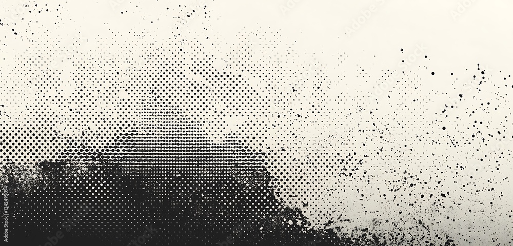 Poster halftone noise stipple with a dotwork gradient halftone pattern in sand and grain textures, ideal fo