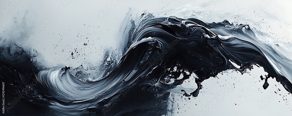 Poster harmonious abstract patterns swirling into a dynamic shape, evoking a sense of motion and transforma