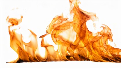 Fire on a white background. Fire flame isolated on white background.