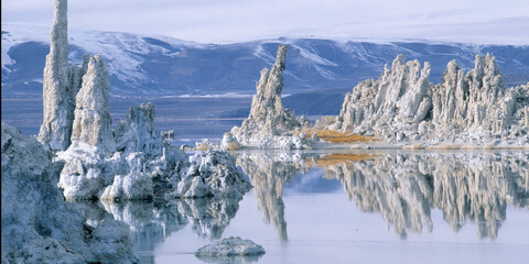Tufa formations (Salt formations) Mono Lake California winter