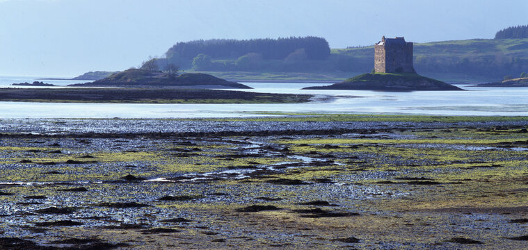 Castle Stalker on Loch Laich off Loch Linnhe Argyll Scotland