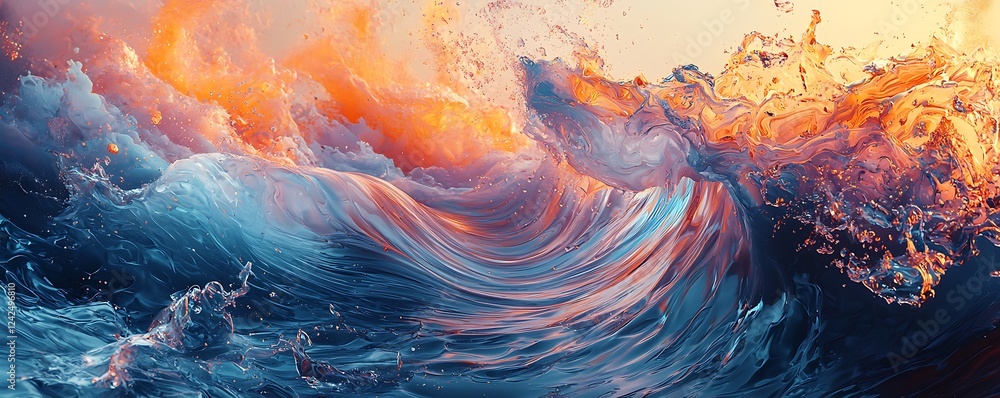 Aufkleber harmonious abstract patterns swirling into a dynamic shape, evoking a sense of motion and transforma