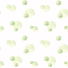 Polka dot seamless pattern. Simple companion fabric. Hand drawn watercolor illustration. Ornament of round stains. Background from aquarelle paint circles. Template for wallpaper, textile, clothes.