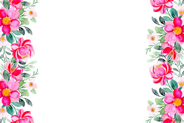 Watercolor colorful flower frame background for wedding, birthday, card, background, invitation, wallpaper, sticker, decoration etc.