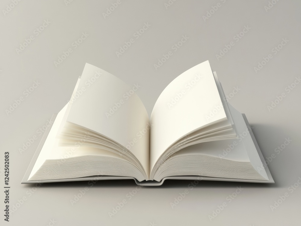 Aufkleber blank book pages open for writing or drawing sketch empty document to add content and read