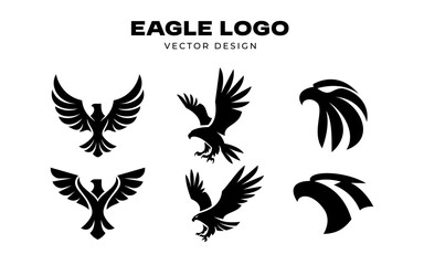 set eagle logo vector icon, falcon symbol collection