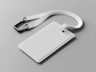 Blank Name Tag with White Lanyard Mockup for Events and Identification Card Presentation Template