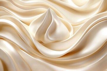 Fototapeta premium Aesthetic Presentation of Soft Yoghurt Ice Cream against a Satin Backdrop