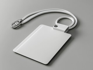Blank White Identification Tag on a Light Gray Surface Identity Card for Personnel Access