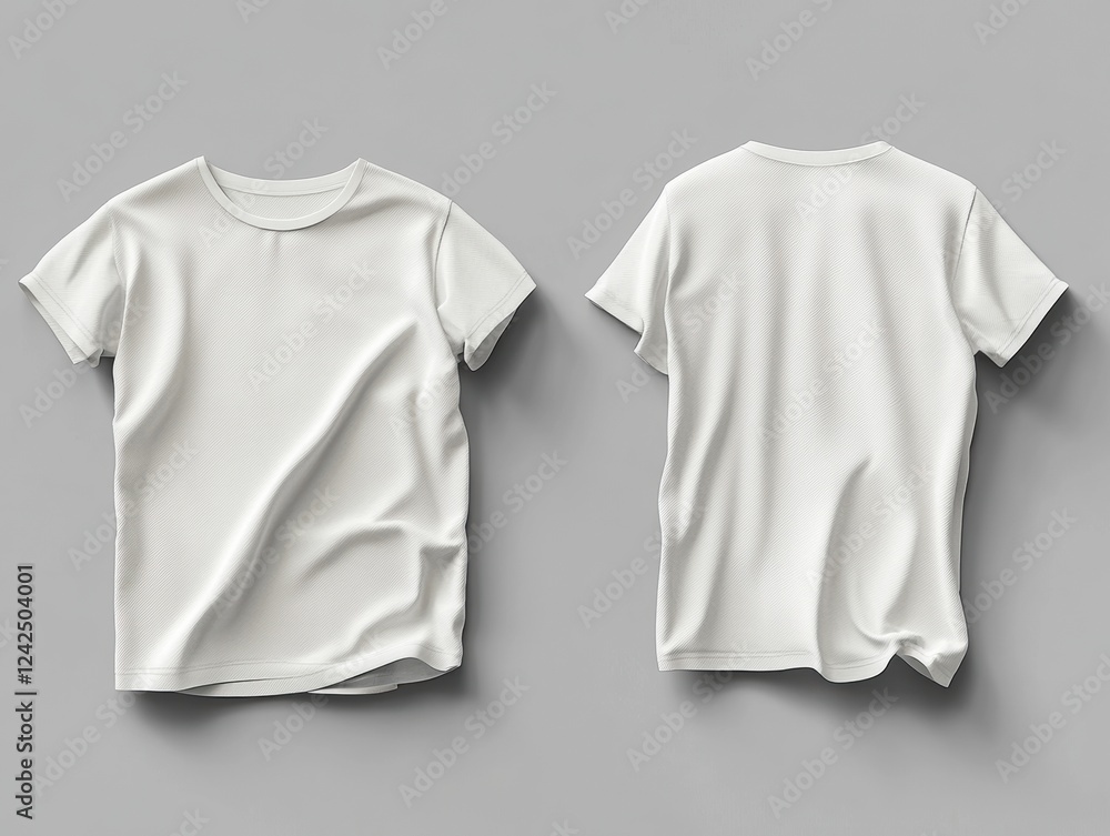 Poster blank white t shirts display front and back views apparel mockup for custom design and branding item
