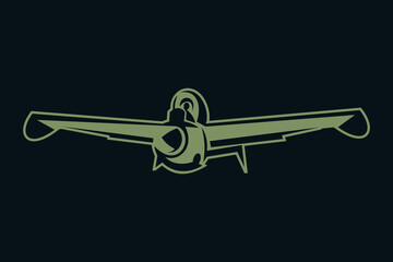 german world war II fighter jet vector illustration. simple icon