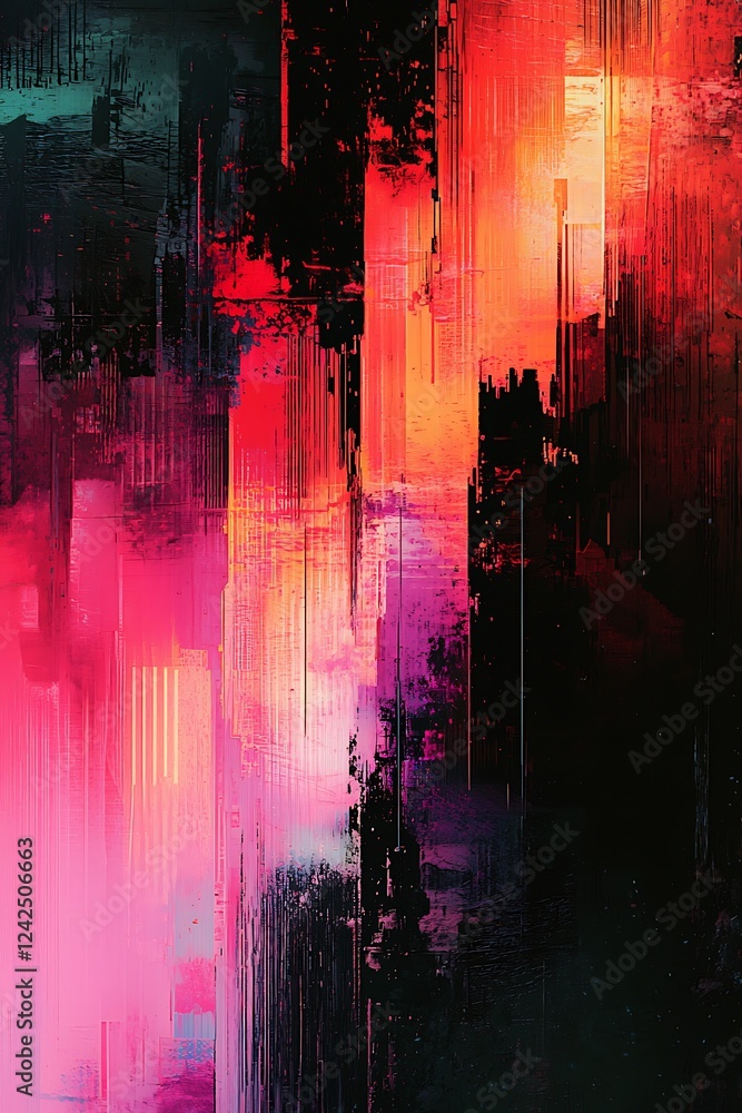 Poster immerse yourself in the digital age with an abstract background of test screen glitch texture, perfe