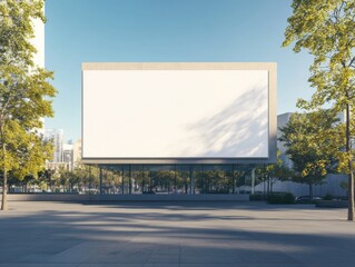 Obraz premium Expansive Billboard Display Urban Setting Communication Advertising Commercial Modern Architecture