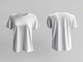 Fototapeta premium Front and Back View of a Plain White T Shirt Apparel Mockup for Custom Print Design Templates
