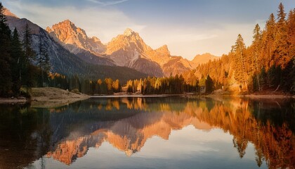 Fototapeta premium Peaks Reflecting in Water