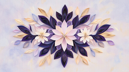 Elegant Minimalist Paper Quilling Art Highlighting Clean Lines, Subtle Tones, and Modern Simplicity