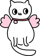 Cat Cupid angel cartoon valentines