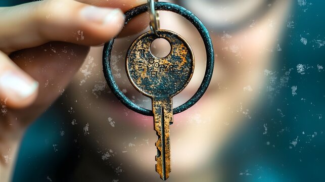 Joyful Moment of a First Time Homebuyer Proudly Holding the Keys to Their New House