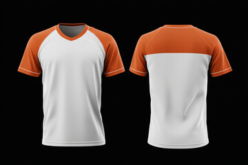 white and orange jersey template for team clubs, jersey sport, front and back, Tshirt mockup sports jersey template design for football soccer, racing, gaming, sports jersey