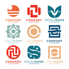 set of company logo template vector