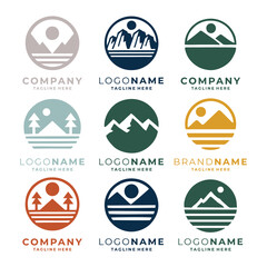 set of company logo template vector