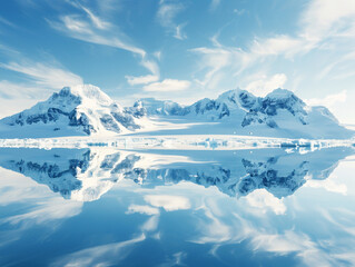 Fototapeta premium Pristine Iced Lake and Polar Bear