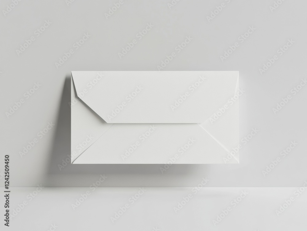 Poster minimalist envelope presentation mockup in soft light against a neutral gray backdrop 3d render
