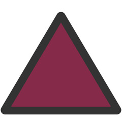 maroon triangle sign