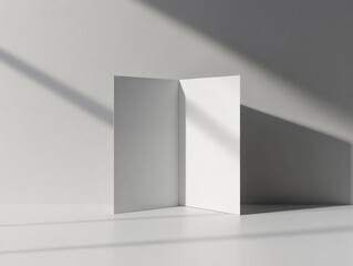 Fototapeta premium Minimalist Stationery Mockup with Shadows in Light and White Color for Design Presentation