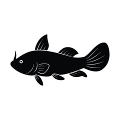 Corydoras Silhouette Vector Art and Corydoras Fish Black Color Design