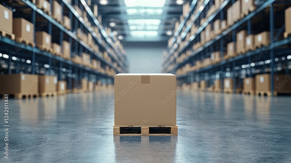 Poster the image captures the simplicity and functionality of warehouse storage.