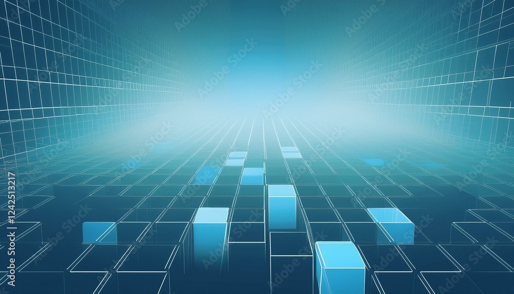 Poster digital geometric cubes background with copy space