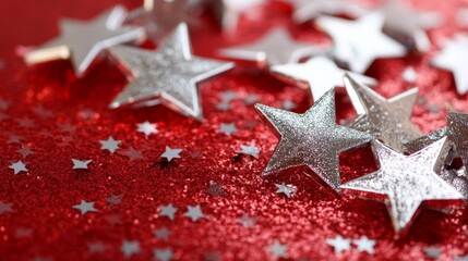 Red Silver Stars Celebration