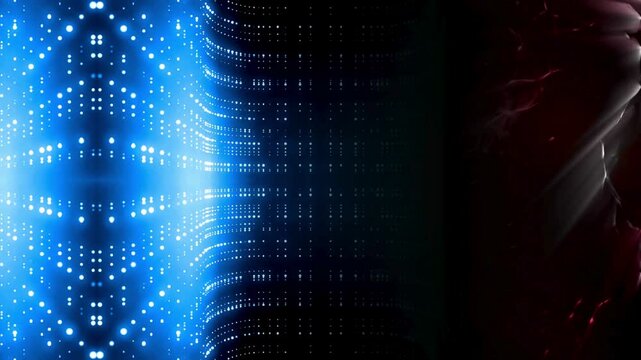abstract blue  lines background with red waves